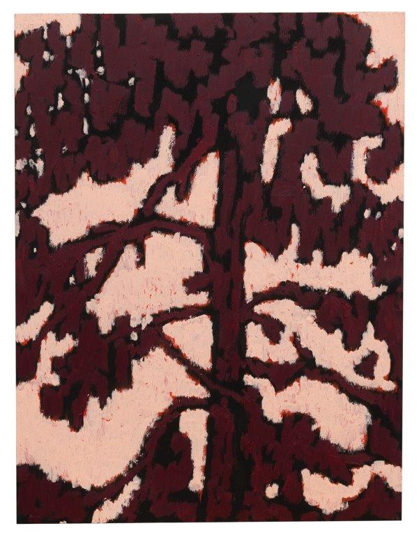 Siri Carlén, Totem Rosa III, 520 x 390 mm, olja på pannå