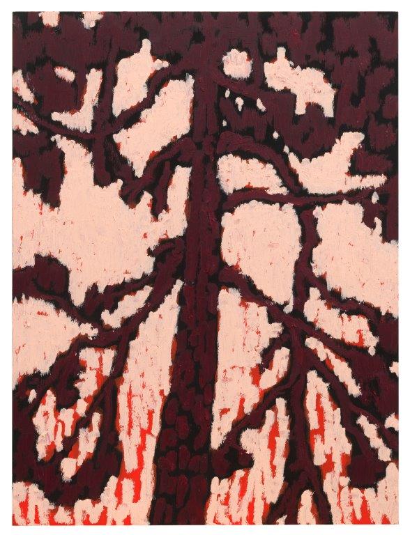 Siri Carlén, Totem Rosa IV, 520 x 390 mm, olja på pannå
